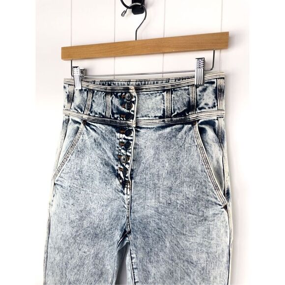 Ulla Johnson Ellis Acid Wash Wide Jeans Light Wash Size 6 Cropped - Picture 7 of 15